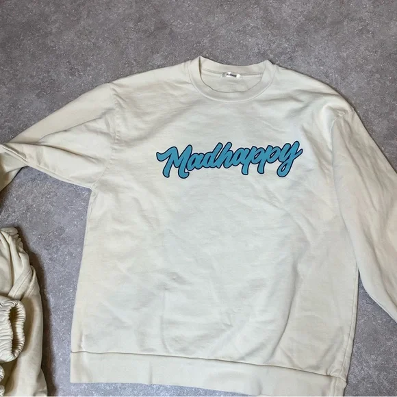 Madhappy Off White Turquoise Campus Crewneck Sweatpant set size medium & large - Picture 5 of 15